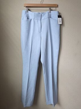 Tahari ASL High-Rise Ice Blue Zip/Hook Bar Closure Dress Pants Size 12